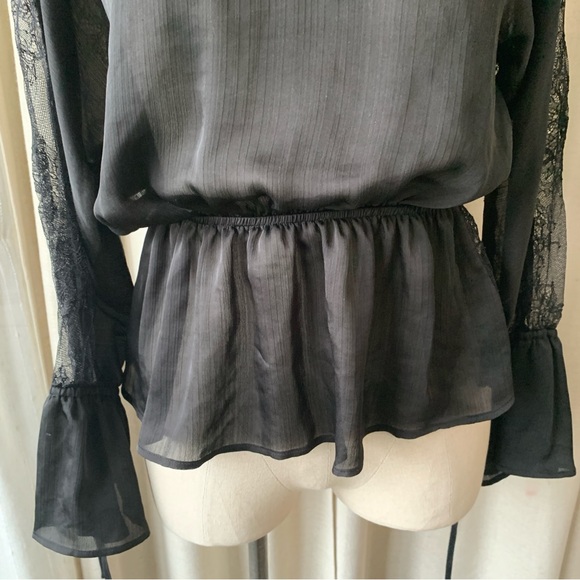 BLACK NO NAME LACE WHIMSIGOTH BLOUSE - Picture 4 of 8